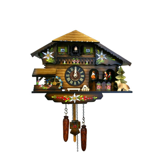 10.5" Brown, Black, Green Engstler Full Size Cuckoo Clock