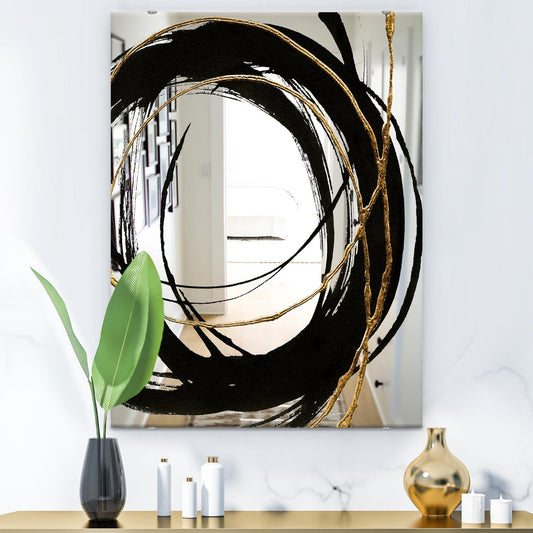 Designart 'Black & White 10' Glam Mirror - Vanity Printed Mirror