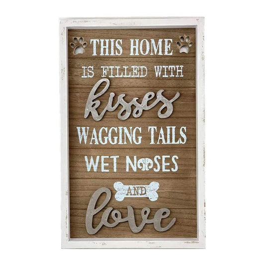 Farmhouse Dog Sign Wall Decor with Loving Quotes