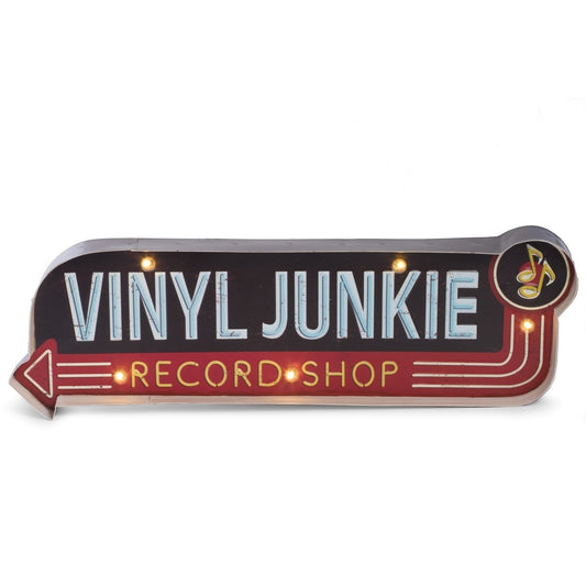"Vinyl Junkie" Metal Sign
