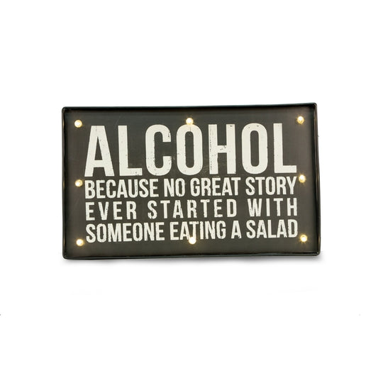 'Alcohol' Lighted Metal Sign