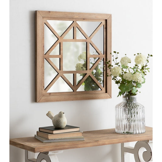 Kate and Laurel Lawford Square Wood Framed Accent Mirror - 23.25x23.25
