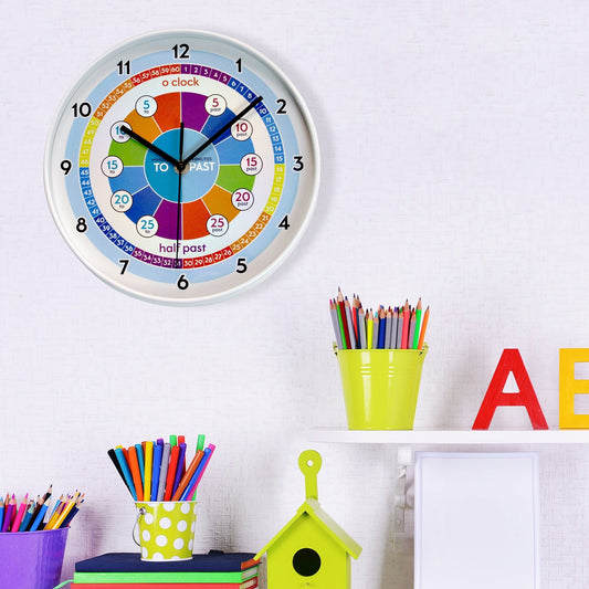 Walplus Colorful Kids Clock Time Learning DIY Art Home Decoration